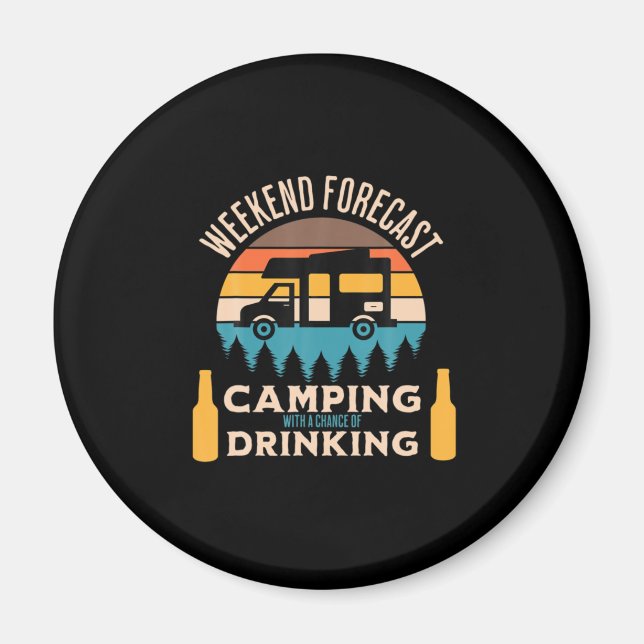 Beer Camping With Beer Birthday Magnet (Front)