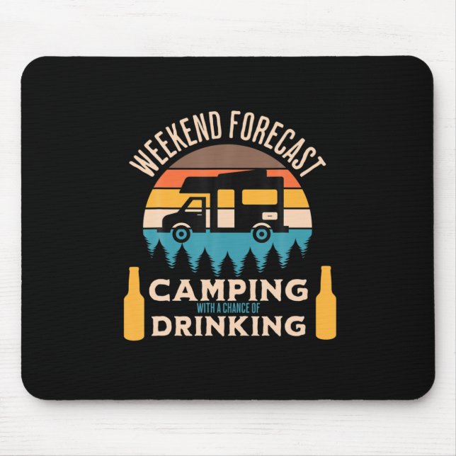 Beer Camping With Beer Birthday Mouse Mat (Front)