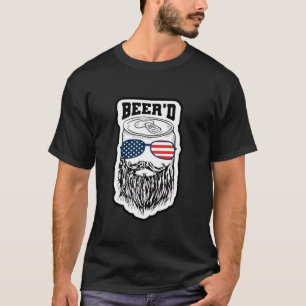 Beer Can Beard USA Patriotic Beer Lover Graphic 4t T-Shirt