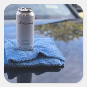 beer can blues square sticker