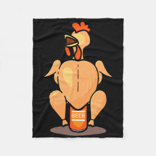 Beer Can Chicken Bbq Cute Ckyard Bbq Grill Gift Fleece Blanket
