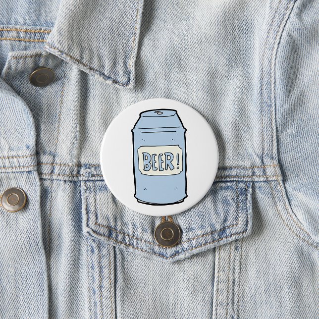 Beer Can Illustration Retro Beer Lover Design  7.5 Cm Round Badge (Creator Uploaded)