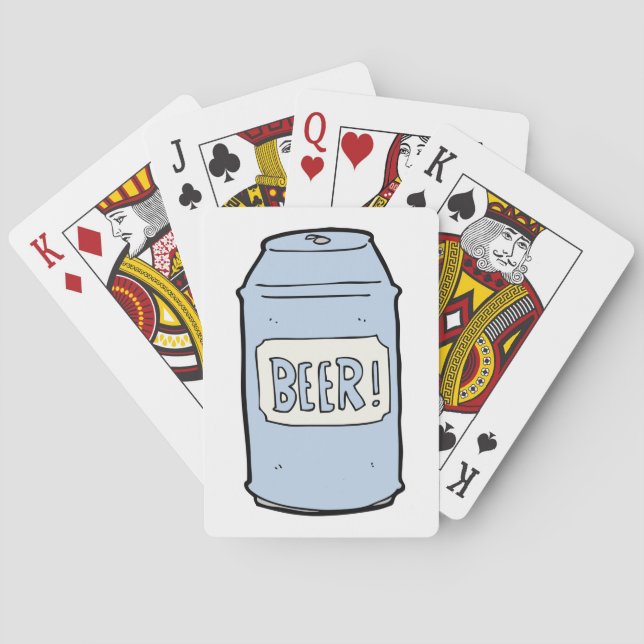 Beer Can Illustration Retro Beer Lover Design  Playing Cards (Back)