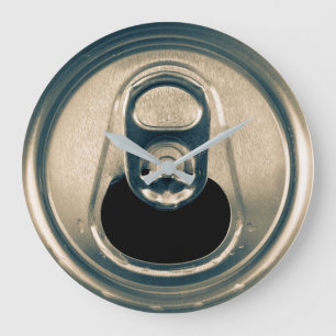 Beer Can Pop Top Beer Drinker Man Cave Large Clock