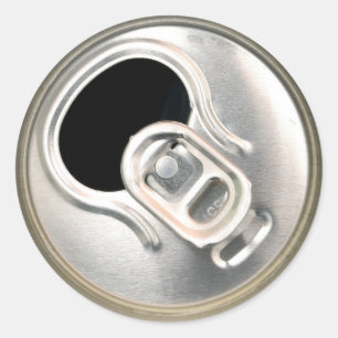 beer can top open drink metal container classic round sticker