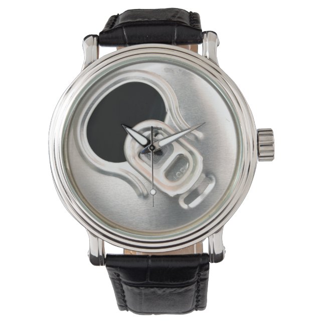 beer can top open drink metal container watch (Front)