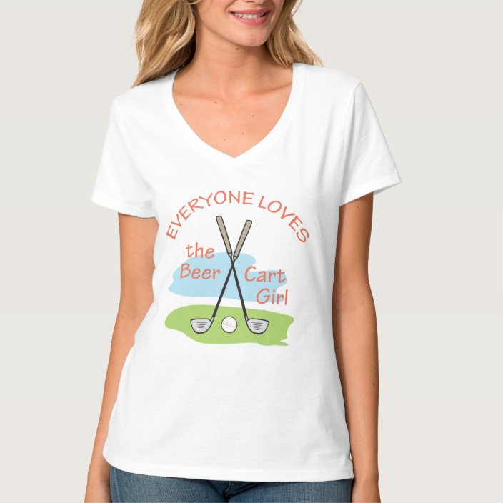 Beer Cart Girl TShirt Zazzle.co.uk