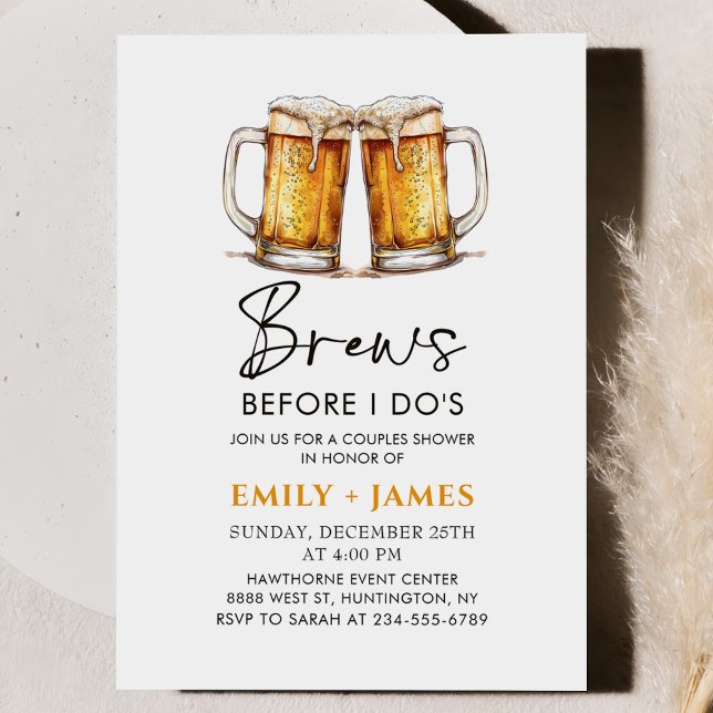Beer Casual Couples Wedding Bridal Shower Invitation (Creator Uploaded)