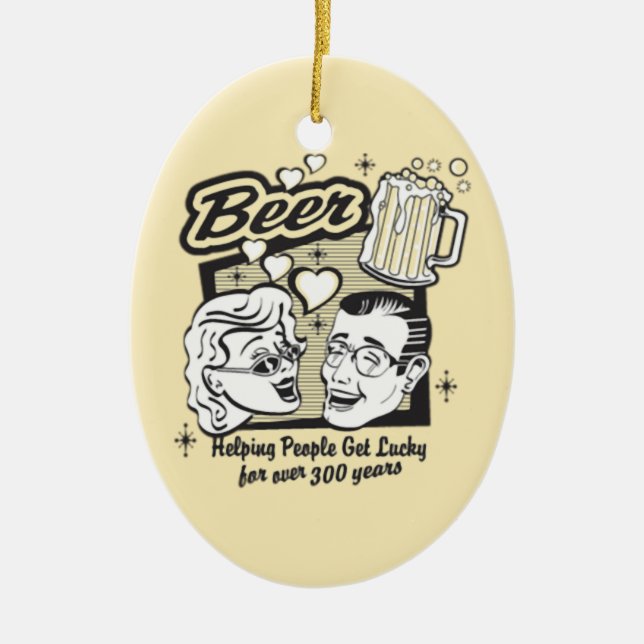 Beer Ceramic Tree Decoration (Front)