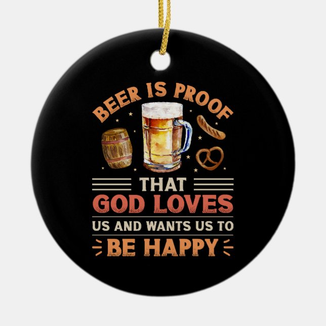 Beer Ceramic Tree Decoration (Front)