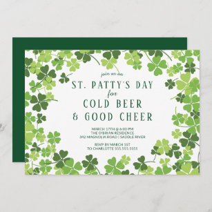 Beer & Cheer St. Patty's Day Party Invitation