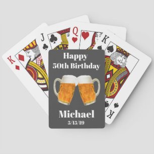Beer Cheers 50th Birthday Gift Playing Cards