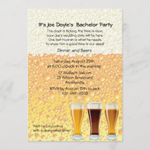 Beer Cheers Bachelor Party Invitation
