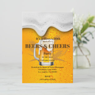 Beer & Cheers birthday Invitation