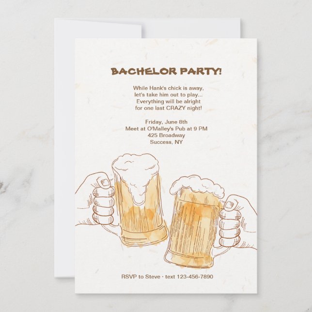 Beer Cheers Invitation (Front)