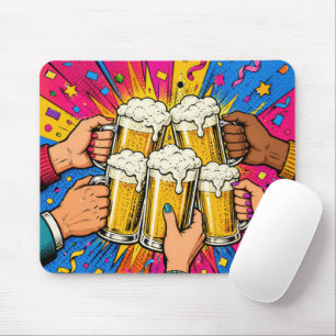 Beer Cheers Pop Art Mouse Mat