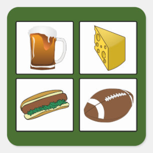 Beer Cheese Brats Football Wisconsin Sticker