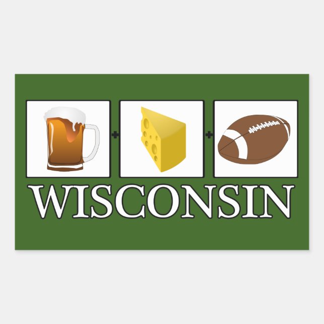Beer Cheese Football Wisconsin Sticker (Front)