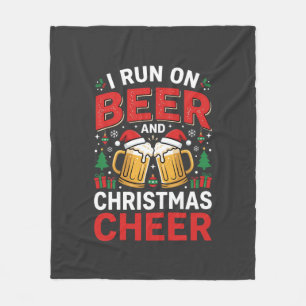 Beer Christmas Cheer Holiday Drinking Fleece Blanket