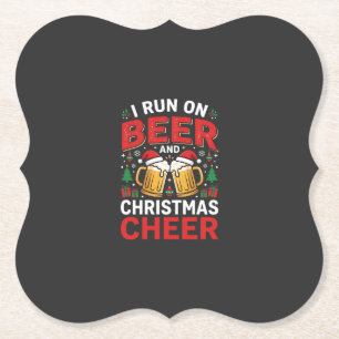Beer Christmas Cheer Holiday Drinking Paper Coaster