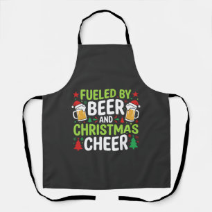 Beer Christmas Cheer Holiday Drinking Vector Apron
