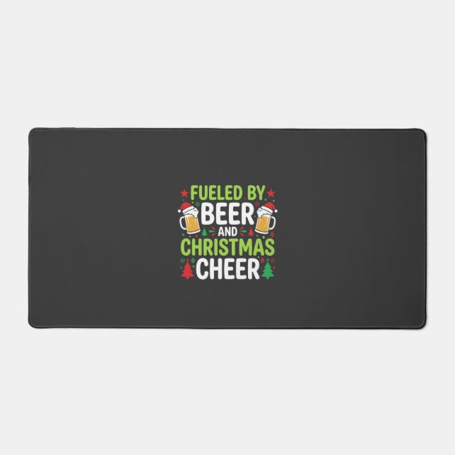 Beer Christmas Cheer Holiday Drinking Vector Desk Mat (Front)