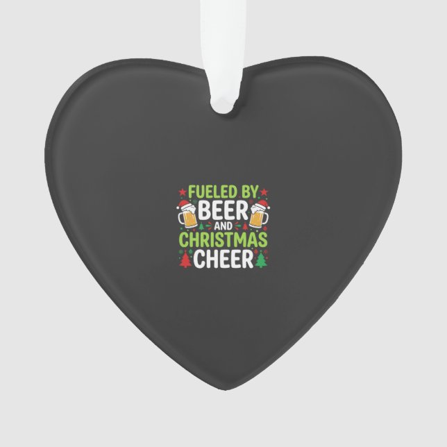 Beer Christmas Cheer Holiday Drinking Vector Ornament (Front)