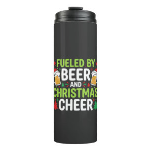 Beer Christmas Cheer Holiday Drinking Vector Thermal Tumbler