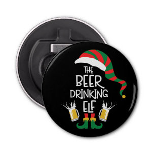 Beer Christmas Elf Funny Typography Personalised Bottle Opener