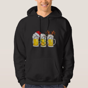 Beer Christmas Mug Santa Reinbeer Xmas Tree Lights Hoodie