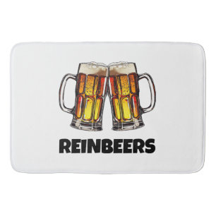 Beer Christmas Reinbeers Bath Mat