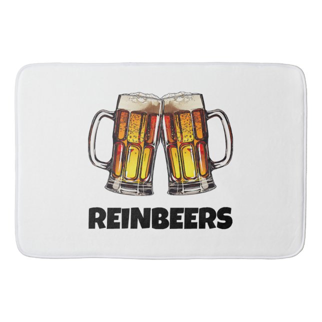 Beer Christmas Reinbeers Bath Mat (Front)