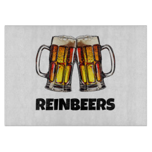 Beer Christmas Reinbeers Cutting Board