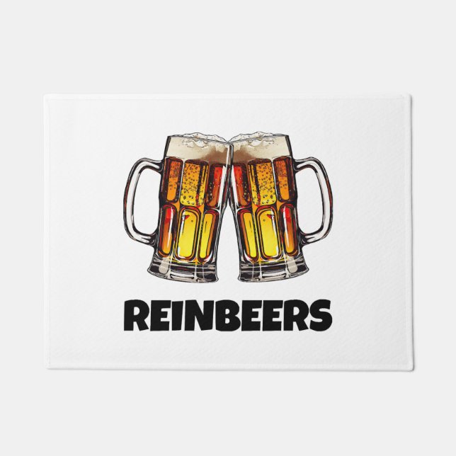 Beer Christmas Reinbeers Doormat (Front)