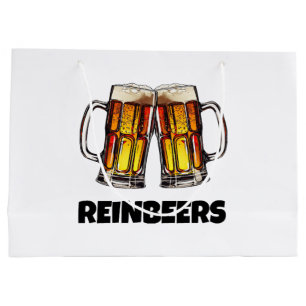 Beer Christmas Reinbeers Large Gift Bag