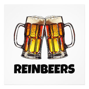 Beer Christmas Reinbeers Photo Print