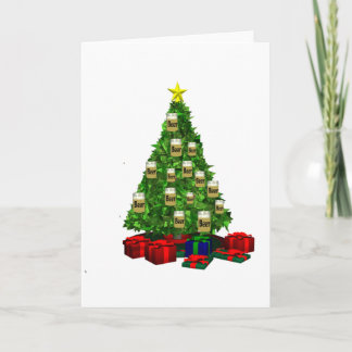 Beer Christmas  tree Holiday Card