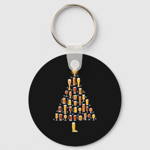 Beer Christmas Tree Men Women Beer Ugly Christmas  Key Ring