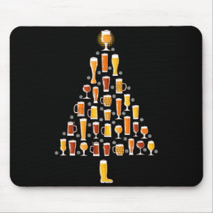 Beer Christmas Tree Men Women Beer Ugly Christmas  Mouse Mat