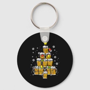 Beer Christmas Tree Xmas Brew Dad Men  Key Ring