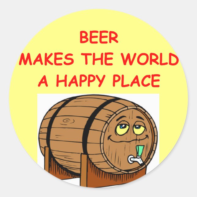 beer classic round sticker (Front)