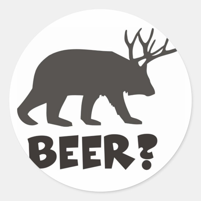 beer ? classic round sticker (Front)