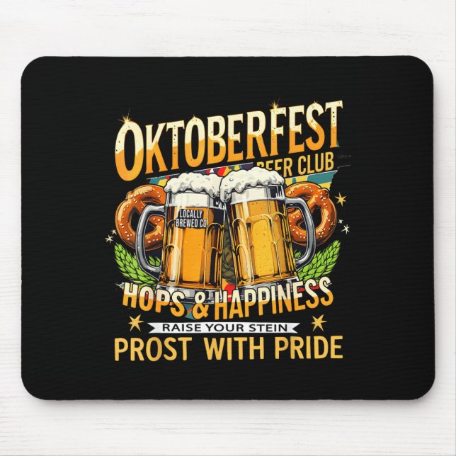 Beer Club Prost With Pride Gift Drinking Team  Mouse Mat (Front)