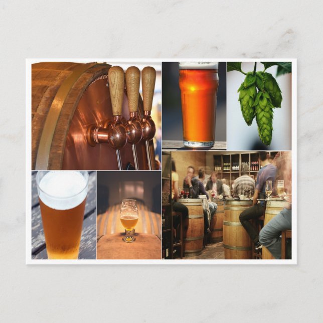 beer collage brewery pint ale brew stout postcard (Front)