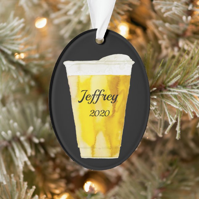 Beer Cup Personalised Ornament (Tree)