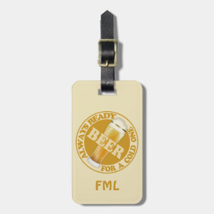 BEER custom luggage tag