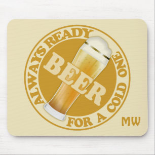 BEER custom monogram mousepad