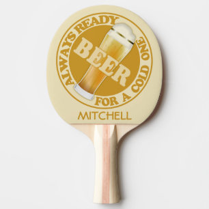 BEER custom name ping pong paddle