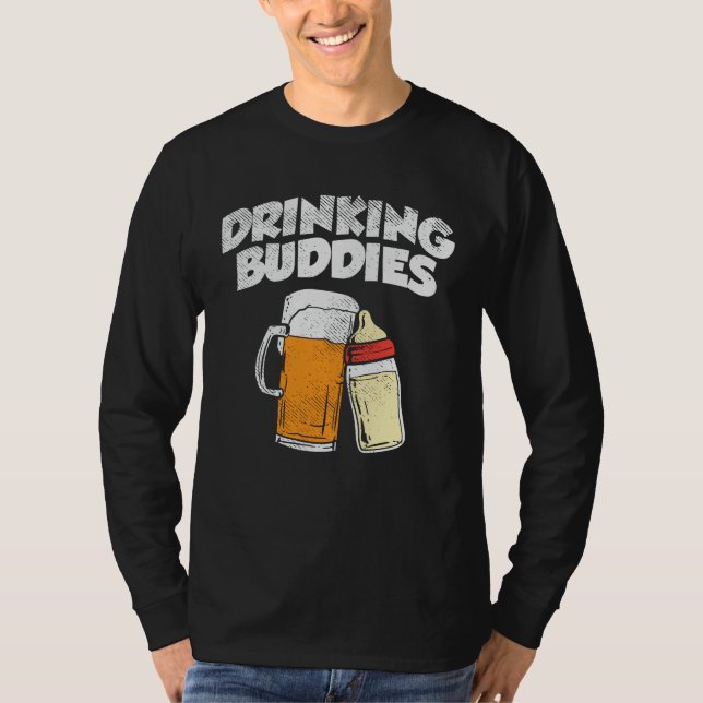 Beer Dad Drinking Buddy New Father T-Shirt (Front)
