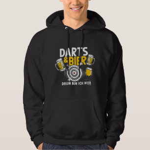 Beer Darts And Beer Drum Ich Here Pub Dart Player Hoodie